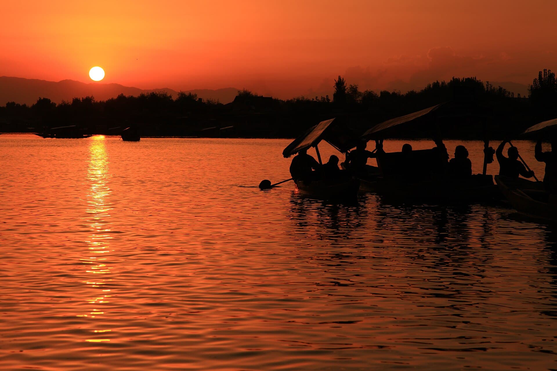 Evening light over Dal Lake in Srinagar, Kashmir